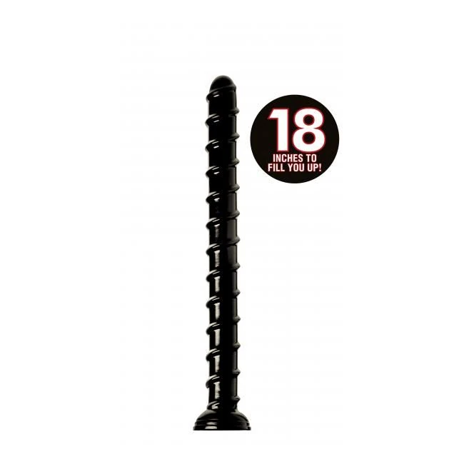 Hosed 18 Inches Swirl Anal Snake Black - Material Feel & Compatibility