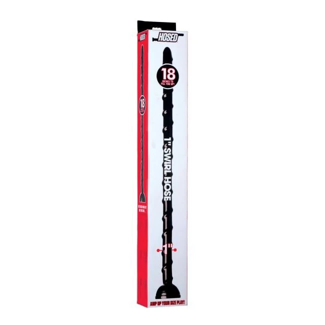 Hosed 18 Inches Swirl Thin Anal Snake Black - Material Feel & Compatibility
