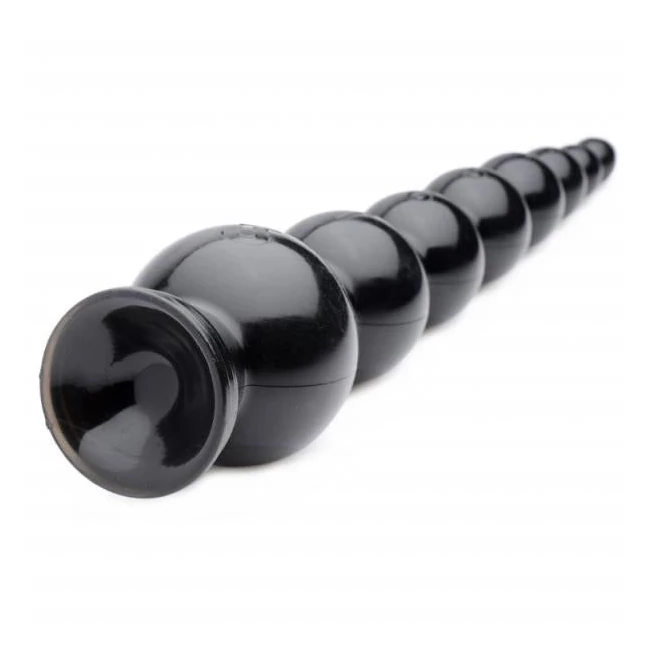 Hosed 19 Inches Graduated Bead Anal Snake Black - Shape & Comfort