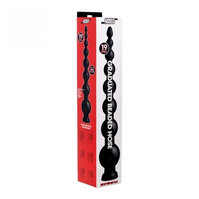 Hosed 19 Inches Graduated Bead Anal Snake Black - Material & Safety