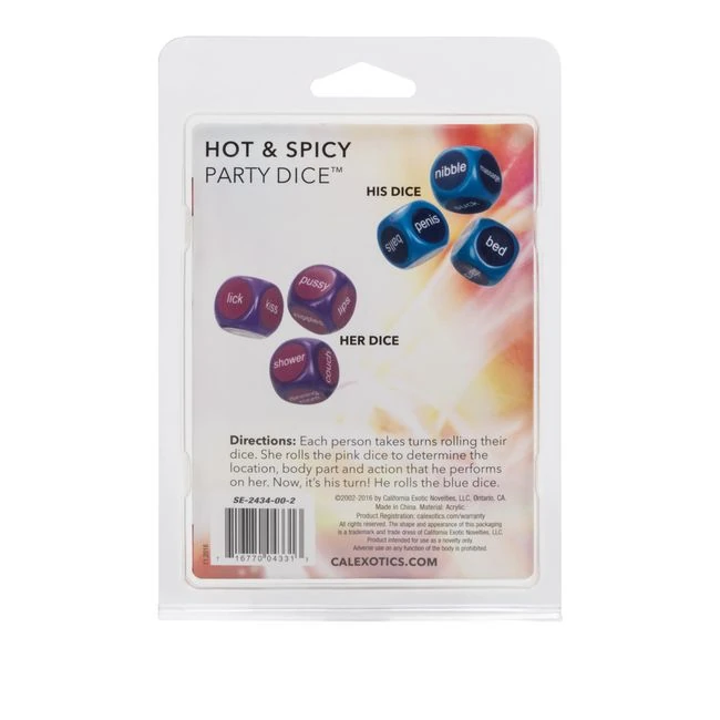 Hot & Spicey Party Dice - Features