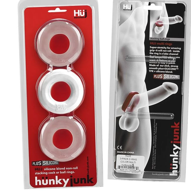 Hunkyjunk Huj C-Ring 3pk White Ice & Clear - Design &amp; Build