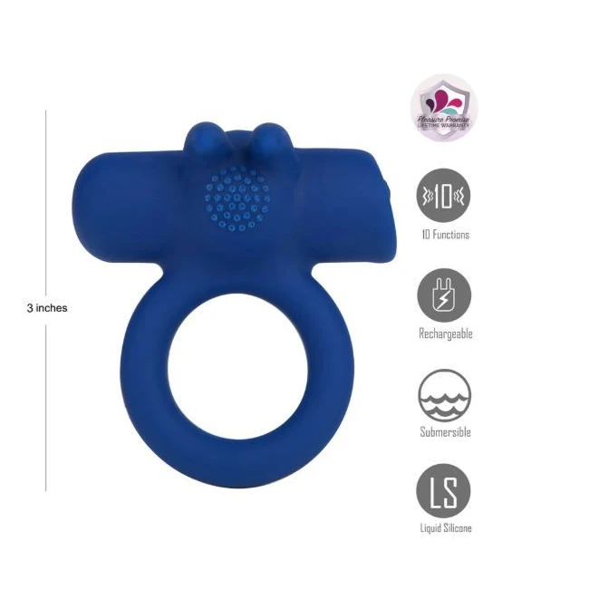 Huxley Blue Liquid Silicone C-Ring-Jaguar - Five Speeds and Five Patterns From a Detachable Bullet