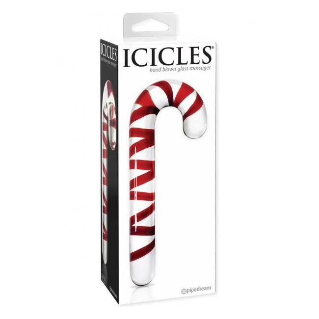 Icicles No. 59 Hand Blown Glass Massager Candy Cane - How It Feels