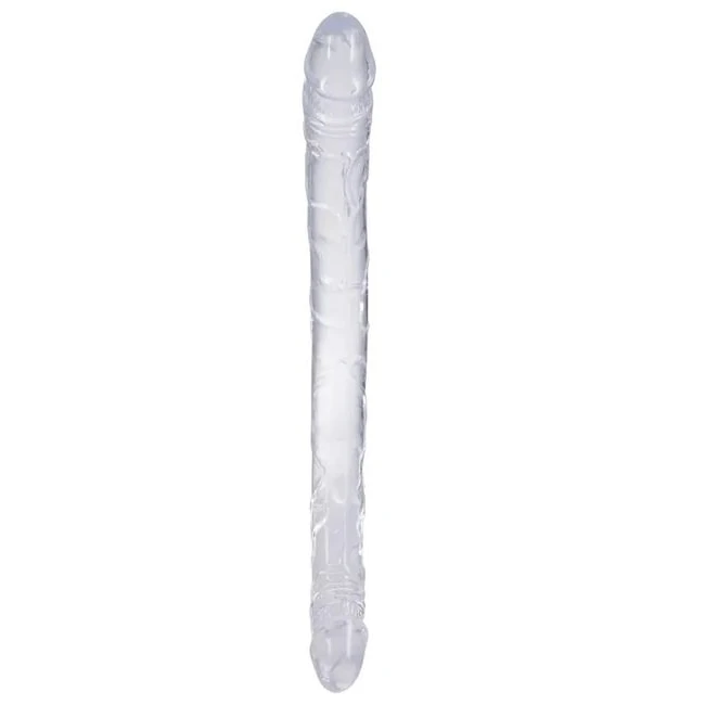 In a Bag Double Dong 13 Clear " - Crystal-Clear Double-Ended Design