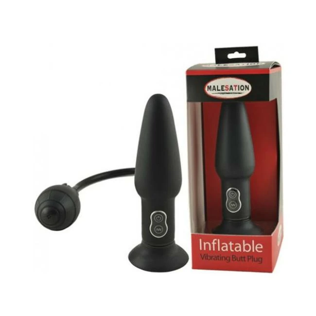 Inflatable Vibrating Butt Plug Black - Shape & Comfort