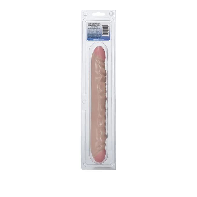 Ivory Duo-12in Double Dong Veined - Physical Stimulation