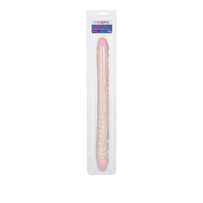 Ivory Duo 18in Veined Double Dong - How It Feels