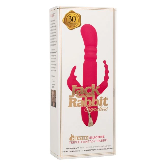 Jack Rabbit Signature Heated Triple Fantasy Rabbit - Experience Elevated Pleasure with the Jack Rabbit Signature Heated Triple Fantasy Rabbit