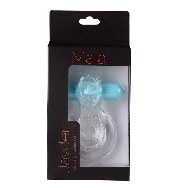Jayden Rechargeable Vibrating Cock Ring Clear Sleeve - USB Charging, Waterproof Use and a 90-Day Warranty