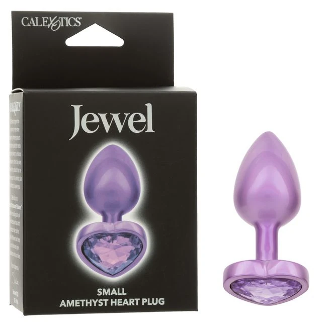 Jewel Small Amethyst Plug - An Amethyst Gem Accent on a Small Acrylic Plug