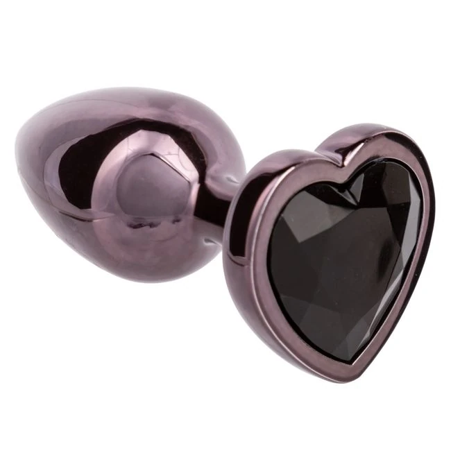 Jewel Black Diamond Heart Plug - Graduated Sizing