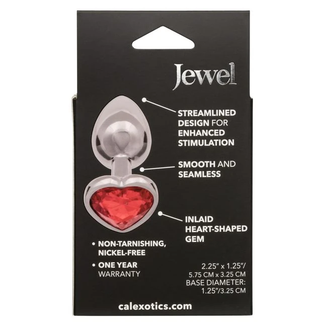 Jewel Ruby Heart Plug - Graduated Sizing & Specifications