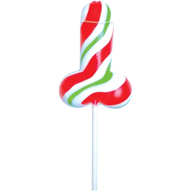 Jingle Balls Holiday Cock Pops 12pc Display - Twelve Gag Lollipops on a Counter Display