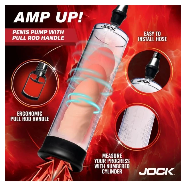 Jock Advanced Amp Up Penis Pump W/pull Handle - Optimal Material Feel and Seal