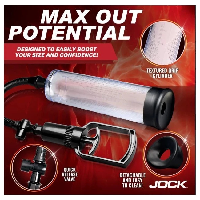 Jock Advanced Amp Up Penis Pump W/pull Handle - Internal Texture and Design