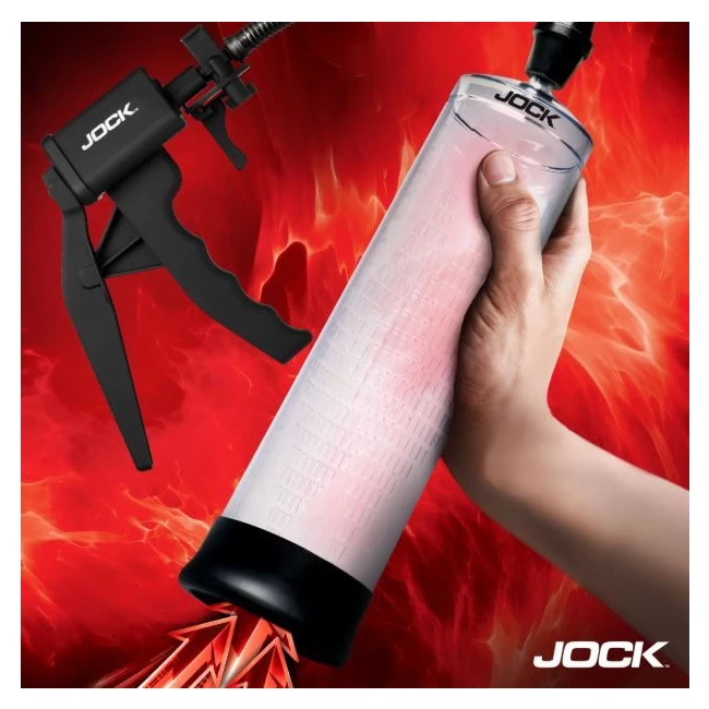 Jock Advanced Amp up Penis Pump w/ Trigger Handle - A 9.5-Inch Clear Cylinder You Can Read as You Go