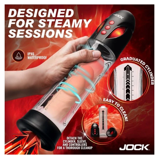 Jock Advanced Power Up Automat Waterproof Penis Pump - Measurements