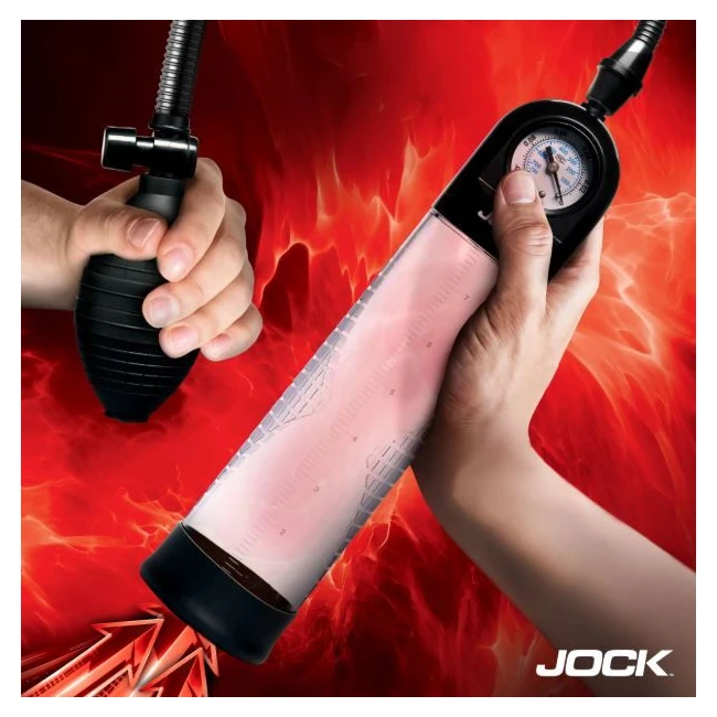 Jock Advanced Pump Up Gauge Penis Pump W/bulb - Experience Precise Control and Real-Time Monitoring