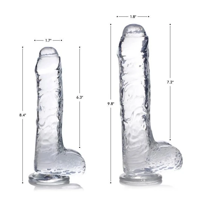 Jock C-thru Dildo with Balls - 9 Inch - Shape & Texture