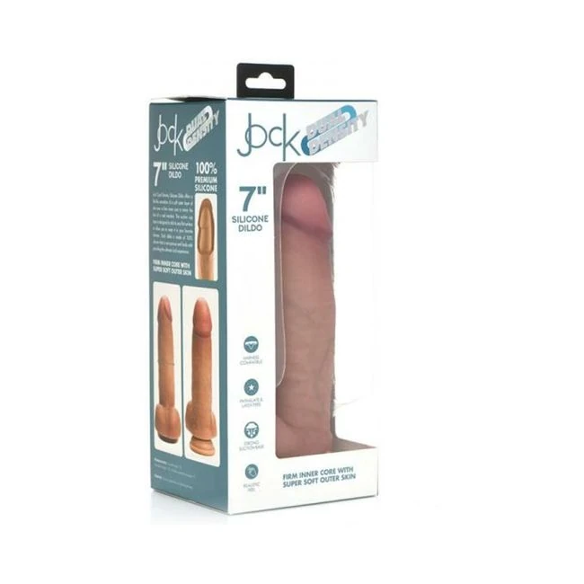 Jock Dual Density Silicone Dildo With Balls Light - Shape & Texture
