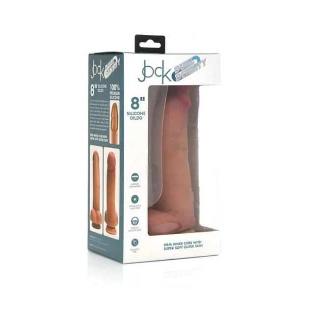 Jock Dual Density Silicone Dildo With Balls Light - Material Feel