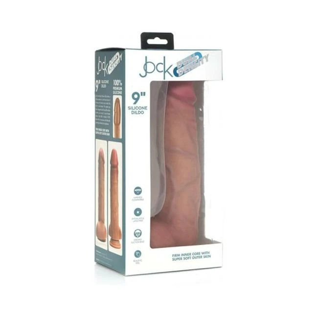 Jock Dual Density Silicone Dildo With Balls Light - Size & Fit