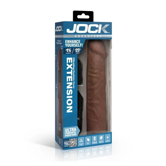 Jock Enhancers Realistic Penis Extension Dark - Flexible Body-Safe Silicone