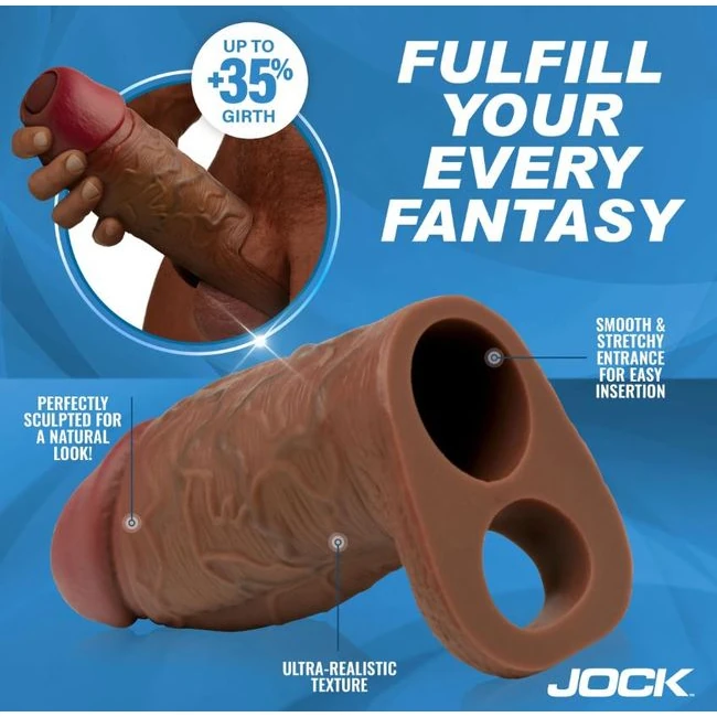 Jock Enhancers Penis Enhancer W/ Ball Strap - Enhanced Girth and Realistic Feel