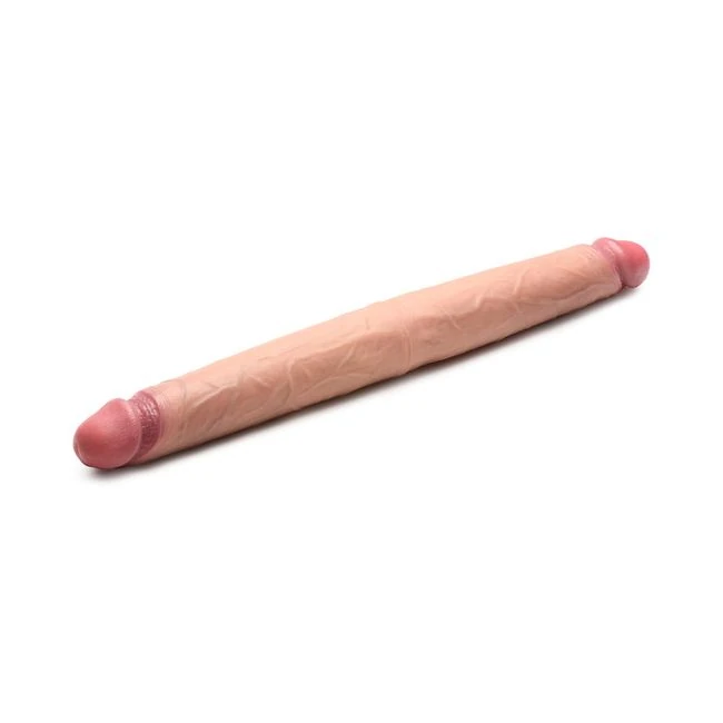 Jock Real Skin 15.75 In. Double Dildo Medium - Shape & Texture