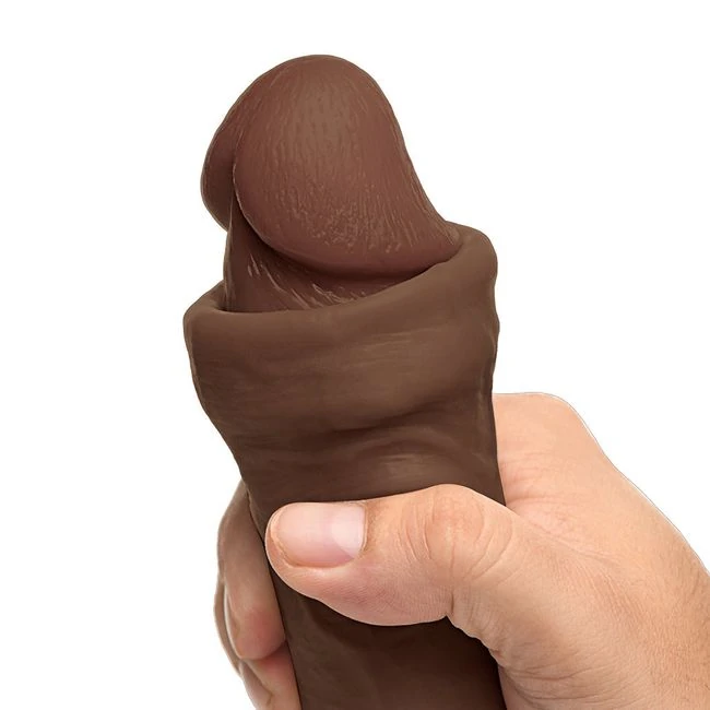 Jock Real Skin 17.75 In. Double Dildo Dark - Material & Feel