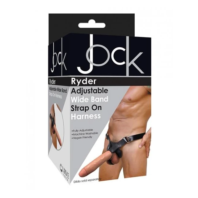 Jock Ryder Wide Band Strap on Harness Black O/s - Design Details