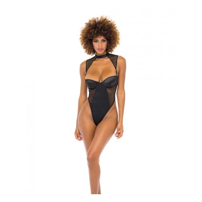 Josephine High Leg Teddy W/removable Fishnet Collared Harness - Build & Quality