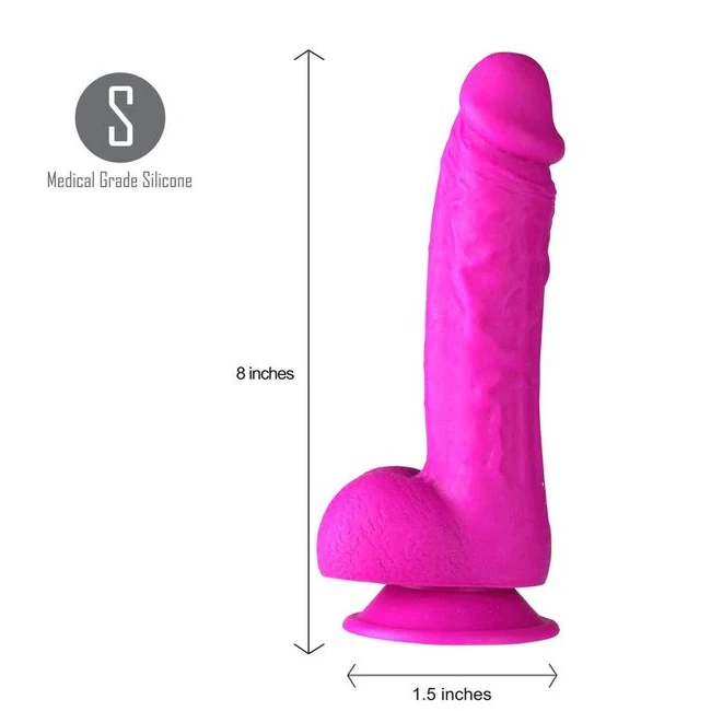 Josi 8in Realistic Silicone Dong Purple - Material Feel & Safety