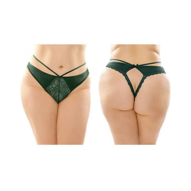 Kalina Strappy Microfiber And Lace Thong With Back Cutout 6-pack L/xl - Fabric & Feel