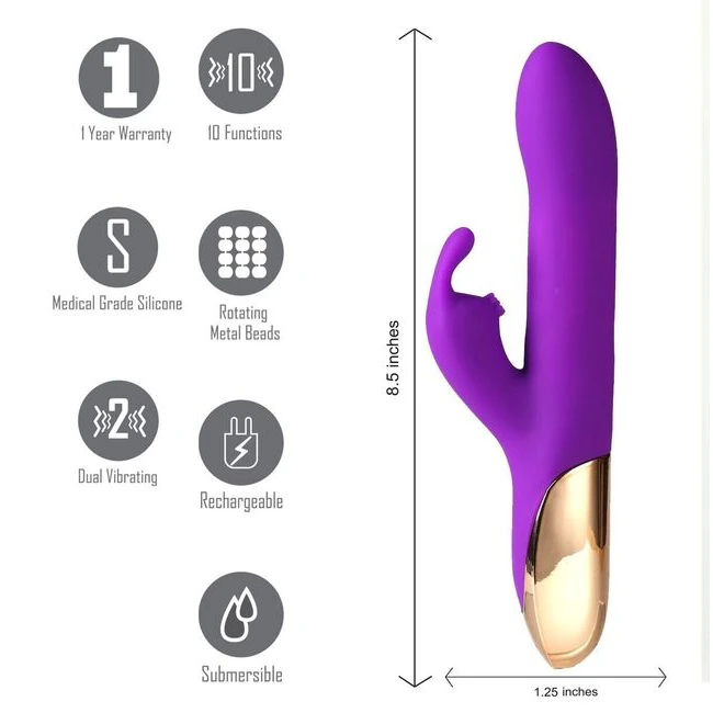 Karlin Supercharged Silicone Rabbit Rechargeable Purple - Power & Performance