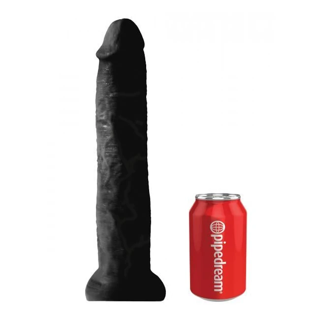 King Cock 13" Dildo - Black - Shape & Texture