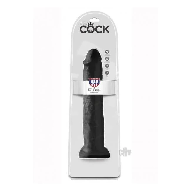 King Cock 13" Dildo - Black - Material Feel