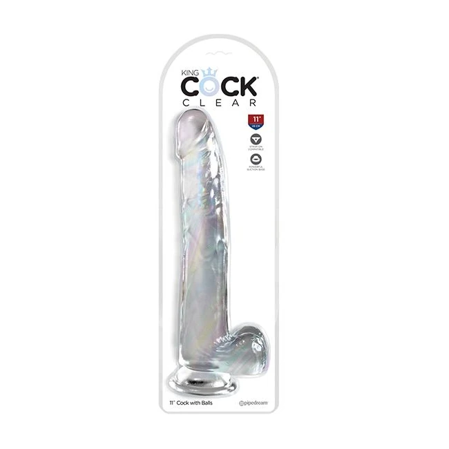 King Cock Clear W/ Balls - Size & Compatibility