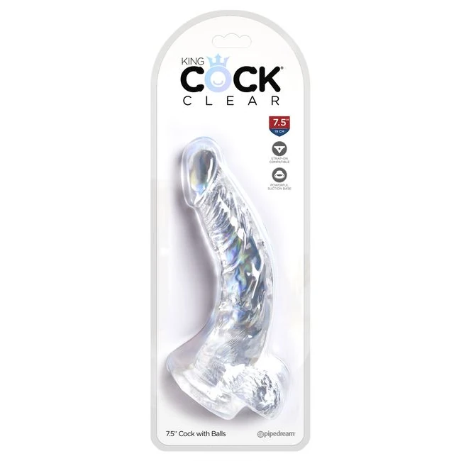 King Cock Clear W/ Balls - Shape & Texture