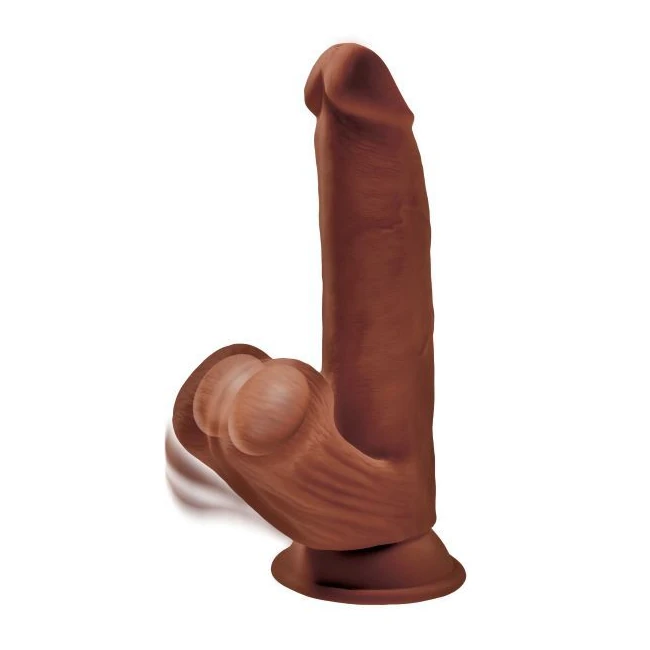 King Cock Plus 8 in Triple Density Cock W/ Balls Brown - Material & Feel