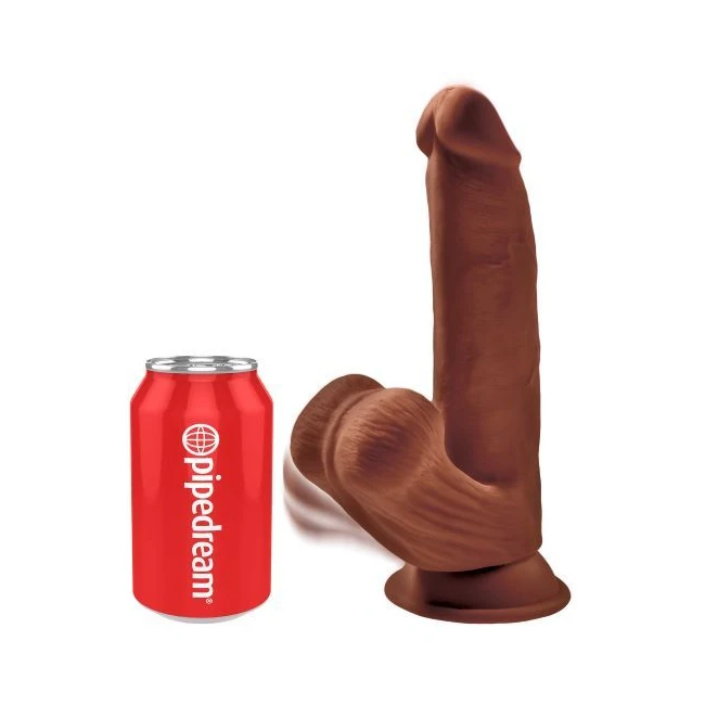 King Cock Plus 8 in Triple Density Cock W/ Balls Brown - Size & Fit