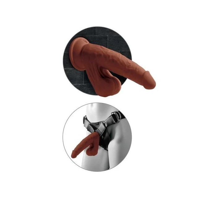 King Cock Plus 8 in Triple Density Cock W/ Balls Brown - Additional Features