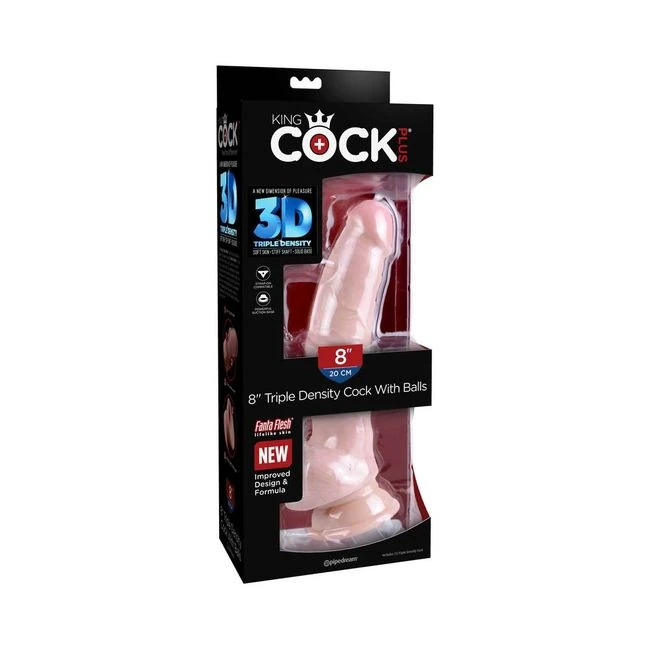 King Cock Triple Density 8 Inches Cock, Balls Beige Dildo - Material Feel & Quality