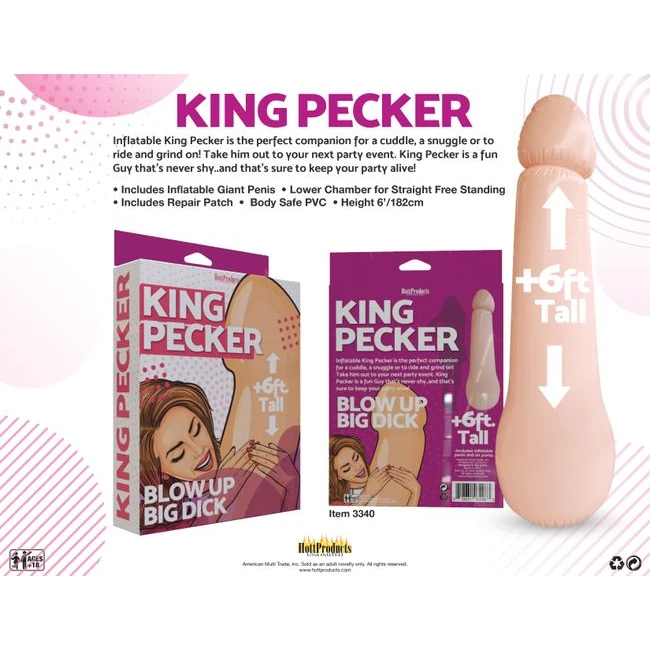 King Pecker 6ft Giant Inflatable Penis - Key Details