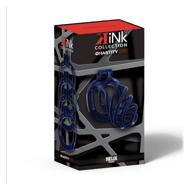 Kink Chastity Helix Cock Cage Dark - A Locking Pin and an Open End