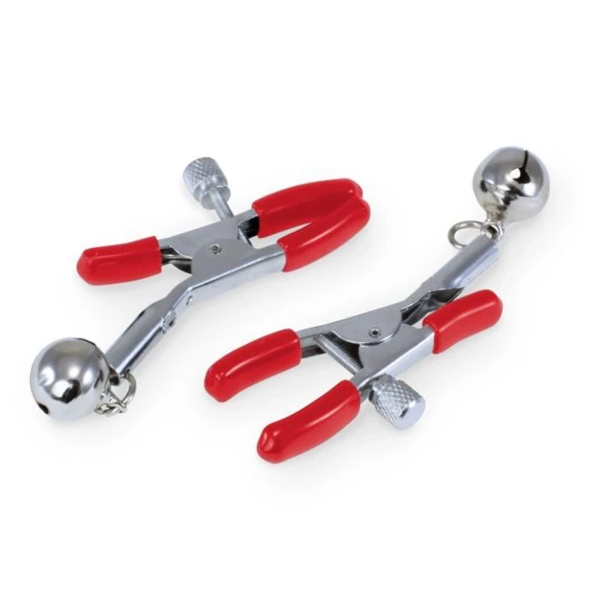 Kink Curious Ball Gag & Nipple Clamps Set - Metal Buckle and Clamp Pins for Quick Adjustment
