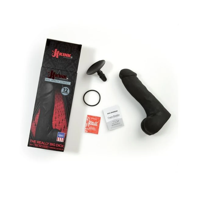 Kink the Really Big Dick 12 Inches Black Dildo - Shape & Texture
