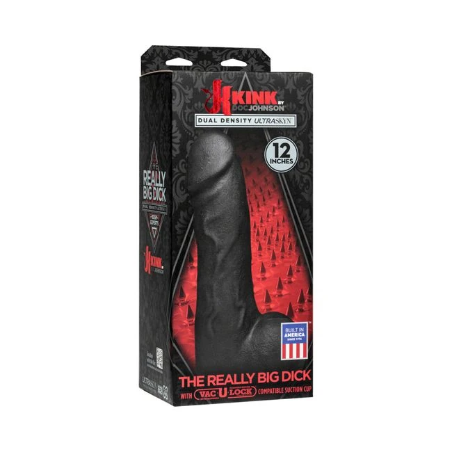 Kink the Really Big Dick 12 Inches Black Dildo - Material Feel