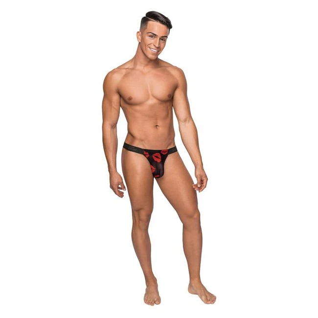 Kiss Me Micro Thong V Lips Print - Materials & Fabric Details